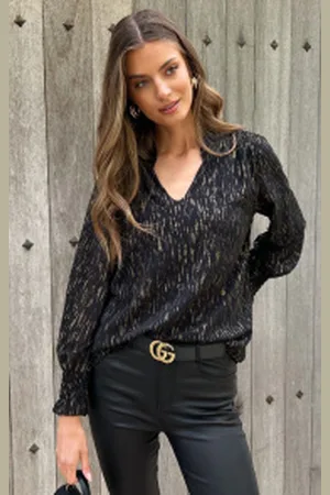 Fashion Musthaves Deluxe V-hals Blouse Gold