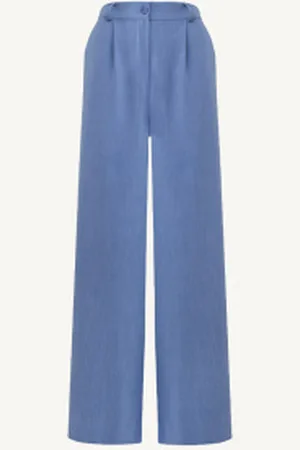 Fashion Musthaves Casual Pantalon Wide Leg Jeans Blue