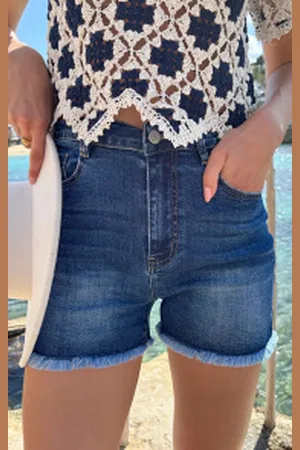 Fashion Musthaves Denim Short Dark Denim