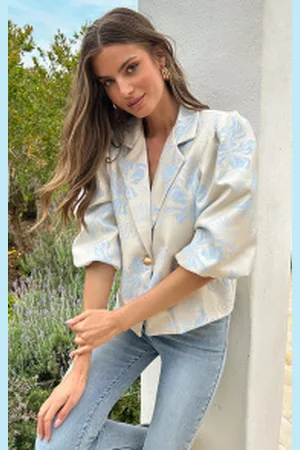 Fashion Musthaves Jacquard Pofmouwen Blazer Baby