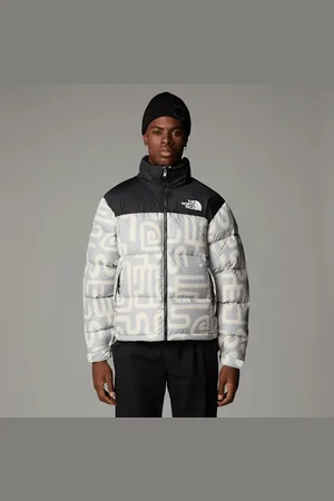 The North Face 1996 Retro Nuptse-jas Voor Heren High Rise Grey Lunar Snake Print-tnf Black male
