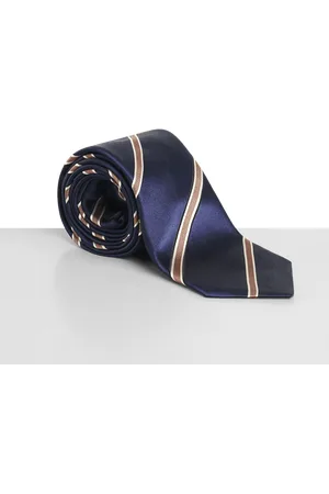 SOCI3TY Satijnen Das Blauw Gestreept (Maat One Size)