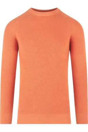 SOCI3TY Trui Crewneck Katoen/linnen Oranje (Maat L)