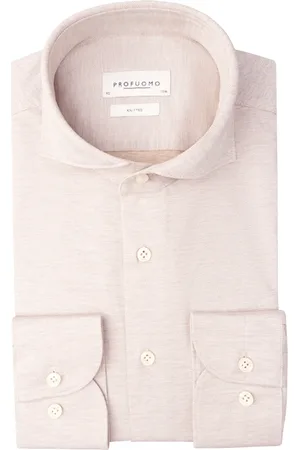 Profuomo Travelshirt Lichtbeige Katoen (Maat 38)