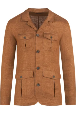 SOCI3TY Safari Jacket Linnen Roestbruin (Maat 48)
