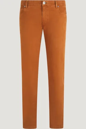 SOCI3TY 5-pocket Broek Garment Dye Katoen Roestbruin (Maat 31)
