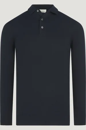 Profuomo Long Sleeve One-piece Polo Tencel/katoen (Maat M)