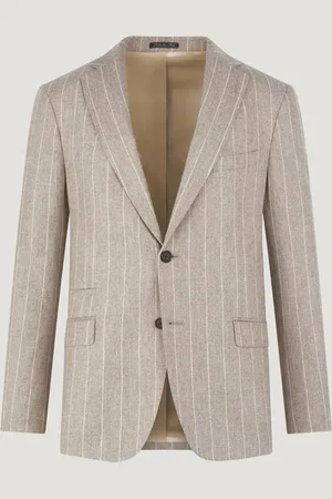 SOCI3TY Pak Wol Beige Gestreept (woven By Vitale Barberis Canonico) (Maat 54)