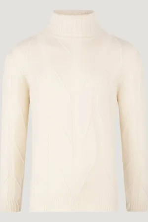 SOCI3TY Trui Turtleneck Heavy Cable Knit Wol/kasjmier (Maat L)