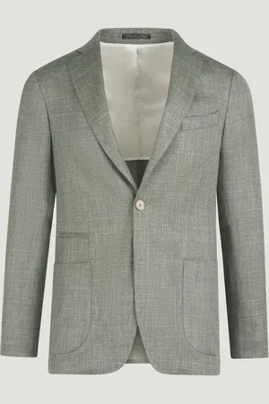 SOCI3TY Colbert Wol/zijde/linnen Groen (woven By Drago) (Maat 46)