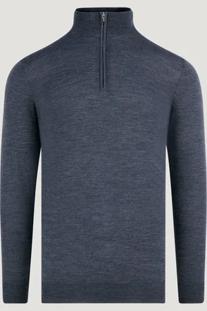 Profuomo Trui Half-zip Merinowol Antraciet (Maat S)