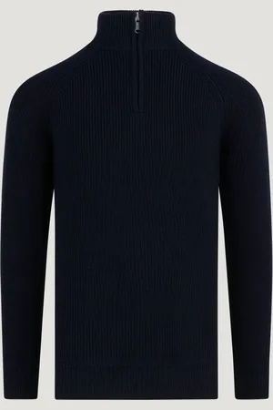 SOCI3TY Grofgebreide Trui Half-zip Merinowol (Maat L)