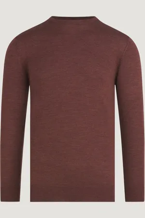 Profuomo Trui Crewneck Merinowol Bordeauxrood (Maat XL)