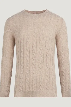SOCI3TY Trui Crewneck Cable Knit Merinowol/kasjmier (Maat L)