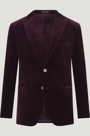 SOCI3TY Dinner Jacket Velvet Stretch Bordeauxrood (woven By Pontoglio) (Maat 50)
