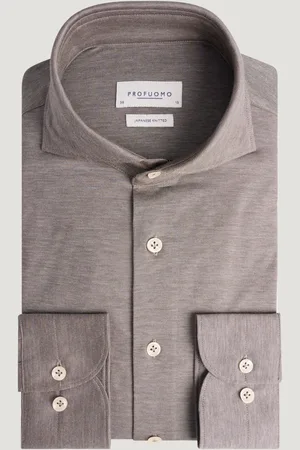 Profuomo Japanese Knitted Overhemd Katoenmix (Maat 37)