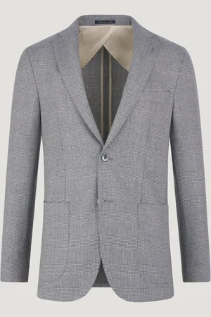 SOCI3TY Colbert Wol Grijs Geruit (woven By Angelico) (Maat 48)