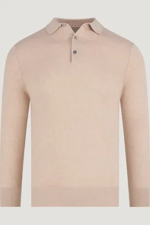 SOCI3TY Long Sleeve Polo Katoen/kasjmier Sable (Maat L)