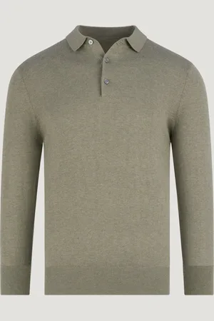 SOCI3TY Long Sleeve Polo Katoen/kasjmier Safari Park Groen (Maat L)