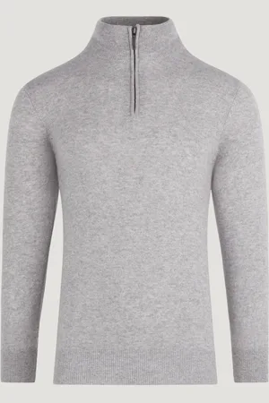 SOCI3TY Trui Half-zip Kasjmier Grijs (Maat M)