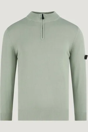 Peuterey Asbury Trui Half-zip Katoen Sage Green (Maat L)