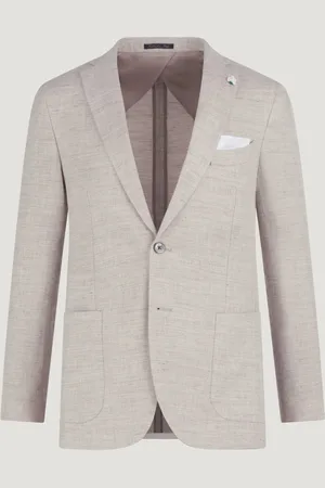 SOCI3TY Colbert Wol/linnen Beige Visgraat (by Drago) (Maat 46)