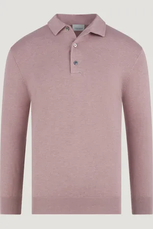 Profuomo Luxury Basic Long Sleeve One Piece Polo Tencel/katoen/zijde (Maat S)