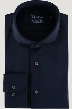 SOCI3TY Overhemd Navy Stretch (Maat 37)