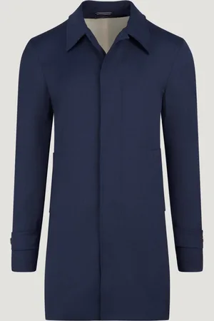 SOCI3TY Car Coat Wol Stretch Donkerblauw Melange (by Reda) (Maat 48)