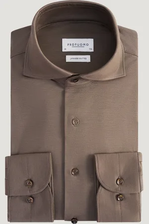 Profuomo Japanese Knitted Overhemd Katoenmix (Maat 37)