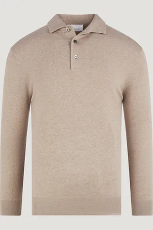 Profuomo Luxury Basic Long Sleeve One Piece Polo Tencel/katoen/zijde (Maat S)