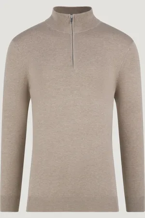 Profuomo Luxury Basic Half-zip Trui Tencel/katoen/zijde (Maat S)