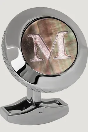 Tateossian Gepersonaliseerde Manchetknoop Initialen - M (Maat )