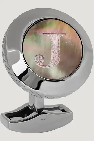 Tateossian Gepersonaliseerde Manchetknoop Initialen - J (Maat )