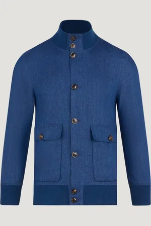 SOCI3TY Bomber Jacket Linnen Blauw (Maat 48)