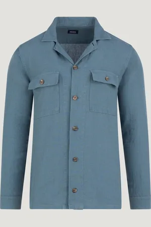 SOCI3TY Gaia Overshirt Gewassen Linnen Faded Blue (Maat L)