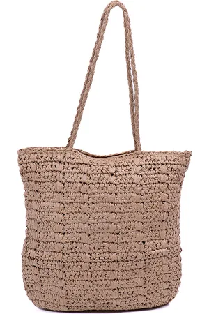 Monnq Handtas Dames Bruin - Stro