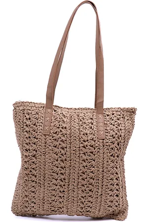 Monnq Handtas Dames Bruin - Stro