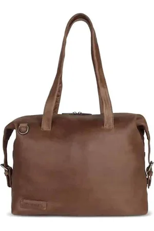 Plevier Laptoptas Dames Taupe - Leer