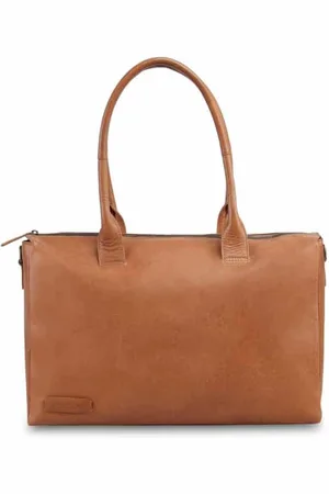 Plevier Laptoptas Dames Cognac - Leer