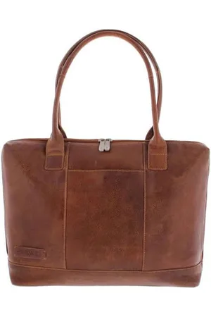 Plevier Laptoptas Dames Cognac - Leer