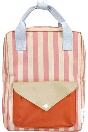 Sticky Lemon Backpack medium | wonders | envelope | stripes coral pink + sandy yellow