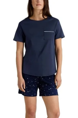 Calida Sweet Dreams Short Pyjamas Marine katoen Large Dames