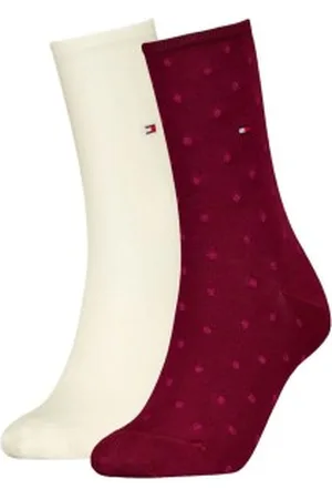Tommy Hilfiger Tommy Hilfiger Sokken 2P Women Dot Sock Wiit/Rood Maat 35/38 Dames
