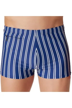 Schiesser Zwembroeken Aqua Classic Swim Shorts Lichtblauw gestreept Medium Heren