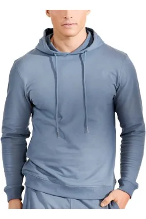 Bread & Boxers Bread and Boxers Organic Cotton Men Hooded Shirt Lichtblauw Medium Heren
