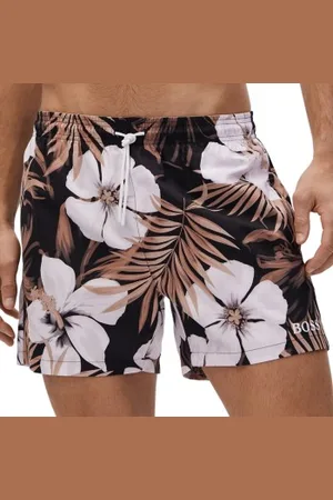 HUGO BOSS Zwembroeken Turtle Recycled Swim Shorts Zwart patroon polyester Large Heren