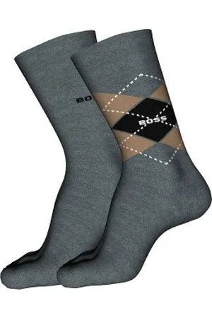 HUGO BOSS Sokken 2P RS Argyle CC Grijs Maat 39/42 Heren
