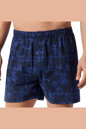 Schiesser Herenslips 2P Fun Prints Boxer Shorts Blauw patroon katoen Medium Heren