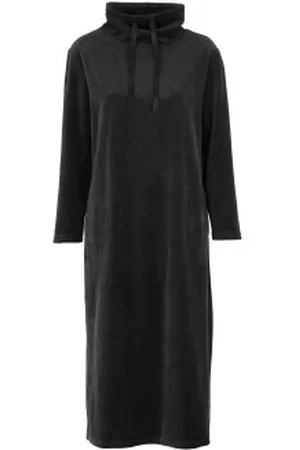 Damella Velour Cosy Dress Zwart Small Dames